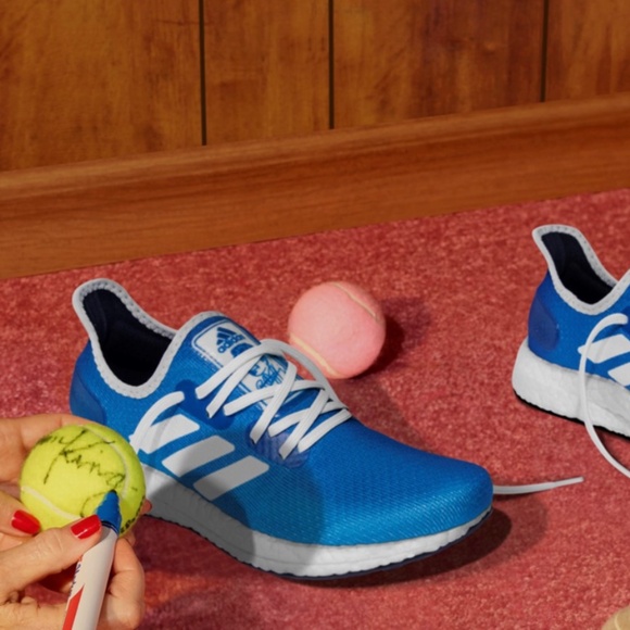 adidas Blue White Athletic Running Shoes main image 4